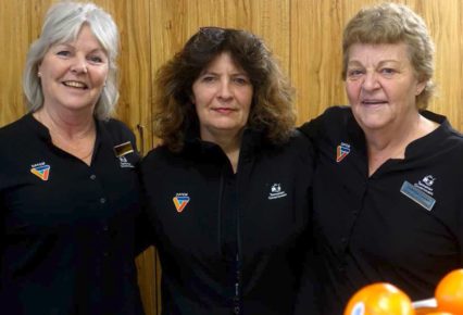 Angela Calvert, Debbie Thompson and Sandra Grant at the servery of the Tasmania Police Academy