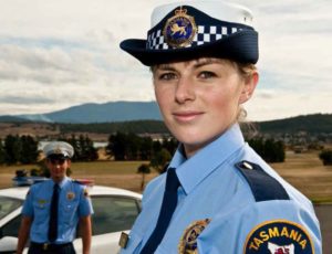 Constables Angus Dobner (left) and Freya Wilds at the Tasmania Police Academy