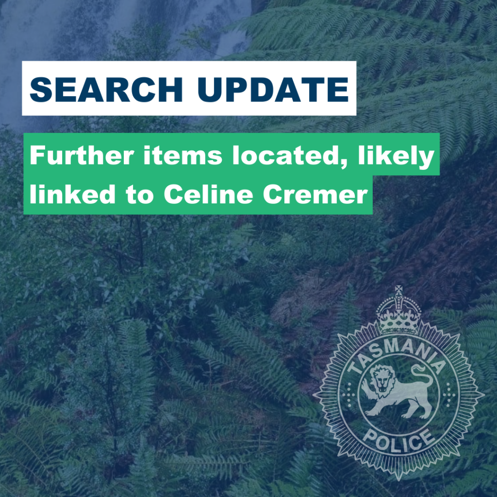 Further items located that police believe are likely linked to Celine ...