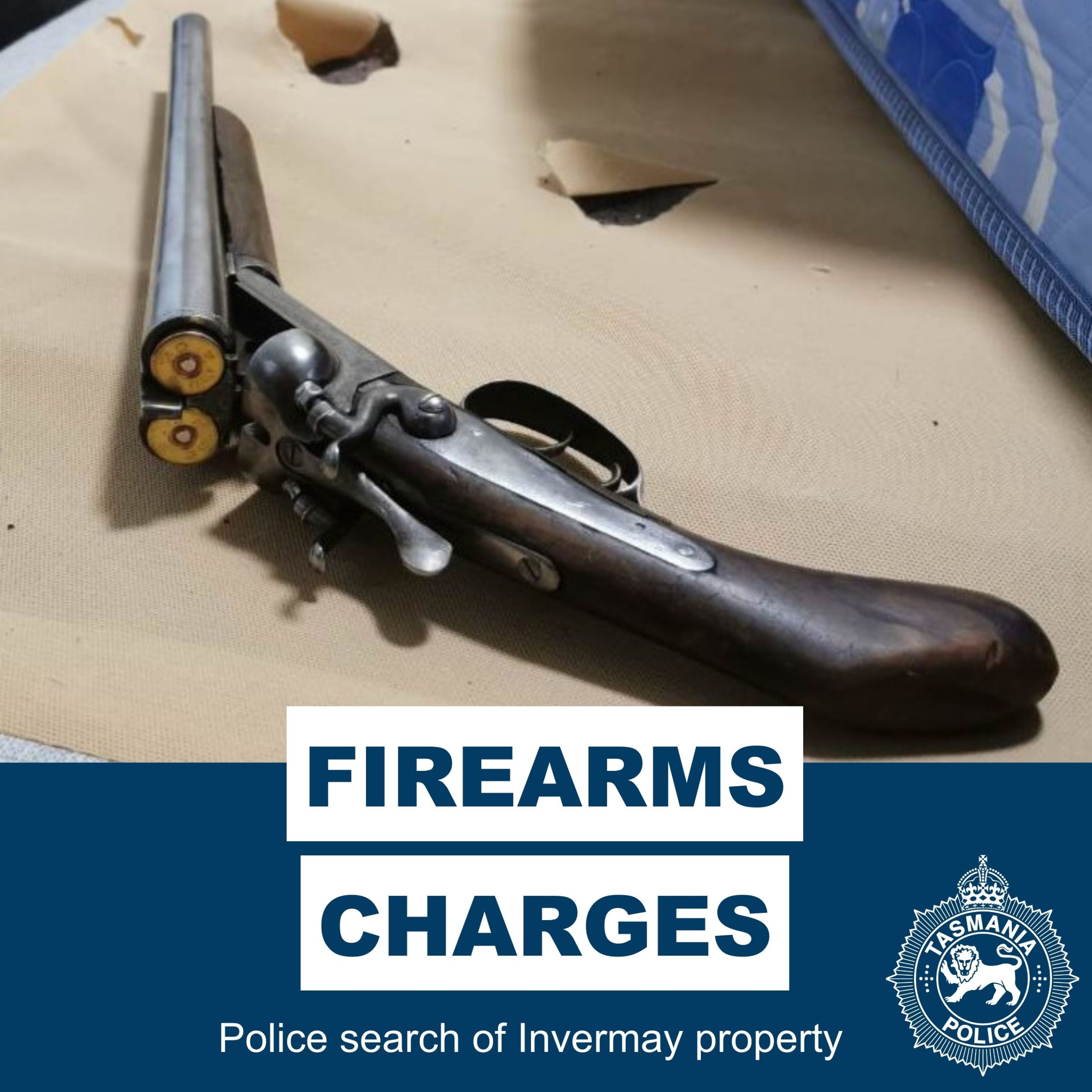 Police search locates sawn-off shotgun - Tasmania Police