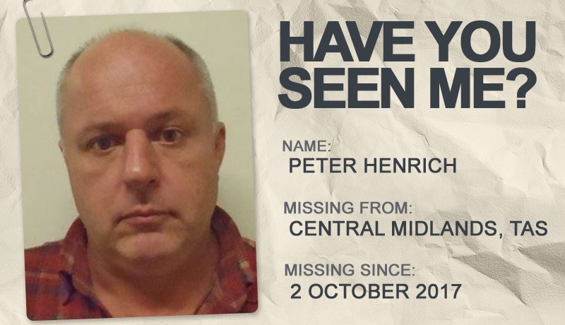 National Missing Persons Week profile graphic - Peter Henrich
