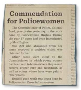 Great work by Policewomen Hughes and Cross, (recreated excerpt from The Mercury, 13 April 1920)