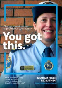 The “You got this” poster, featuring Senior Constable Anna Lang